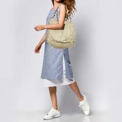 Pre Owned Jimmy Choo Ivory Woven Leather Tote