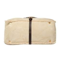 مملوكة مسبقًا Jimmy Choo Beige/Brown Shearling and Leather Tulita Hobo