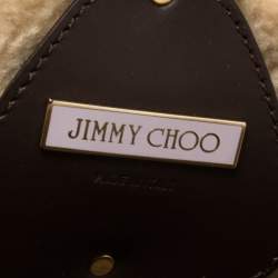 مملوكة مسبقًا Jimmy Choo Beige/Brown Shearling and Leather Tulita Hobo