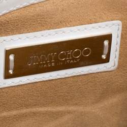Jimmy Choo White Zebra Print Calfhair and Leather Flap Chain Shoulder Bag