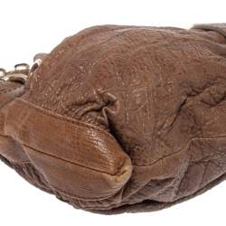 مملوكة مسبقًا Jimmy Choo Brown Leather Riki Chain Shoulder Bag