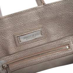 Jimmy Choo Light Rose Gold Leather and Lizard Embossed Riley Tote