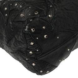 Pre Owned حقيبة هوبو جيمي تشو سابا متوسطة مزخرفة جلد مزخرف أسود