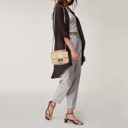 Jimmy Choo Beige Leather Rebel Top Handle Bag