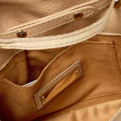 Jimmy Choo Beige Leather Rebel Top Handle Bag