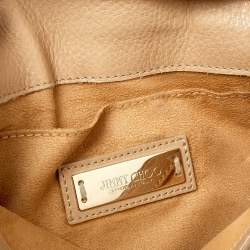 Jimmy Choo Beige Leather Rebel Top Handle Bag