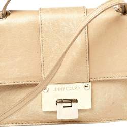 Jimmy Choo Beige Leather Rebel Top Handle Bag