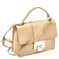 Jimmy Choo Beige Leather Rebel Top Handle Bag