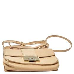 Jimmy Choo Beige Leather Rebel Top Handle Bag