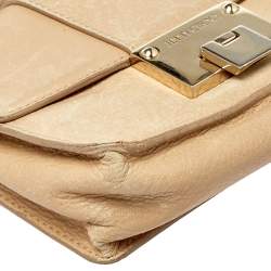 Jimmy Choo Beige Leather Rebel Top Handle Bag