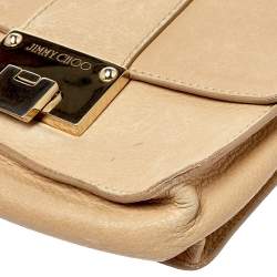 Jimmy Choo Beige Leather Rebel Top Handle Bag