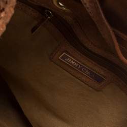 Pre Owned حقيبة جيمي تشو ريكي سويدي برتقالي/ذهبي