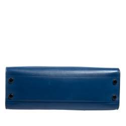 مملوكة مسبقًا Jimmy Choo Blue Leather Riley Tote