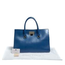 مملوكة مسبقًا Jimmy Choo Blue Leather Riley Tote
