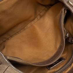 Pre Owned حقيبة جيمي تشو رانيه جلد ذهبي ميتاليك منقوش 