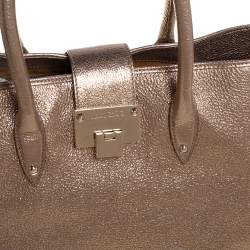 Pre Owned حقيبة جيمي تشو رانيه جلد ذهبي ميتاليك منقوش 