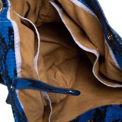 Pre Owned حقيبة هوبو جيمي تشو لولا جان جلد ثعبان أزرق و أسود