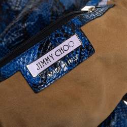 Pre Owned حقيبة هوبو جيمي تشو لولا جان جلد ثعبان أزرق و أسود