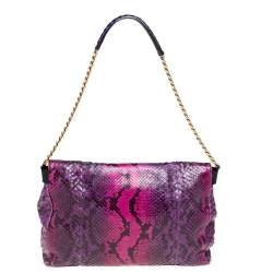 Pre Owned Jimmy Choo Multicolor Python Flap Chain Shoulder Bag