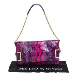 Pre Owned Jimmy Choo Multicolor Python Flap Chain Shoulder Bag