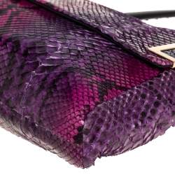 Pre Owned Jimmy Choo Multicolor Python Flap Chain Shoulder Bag