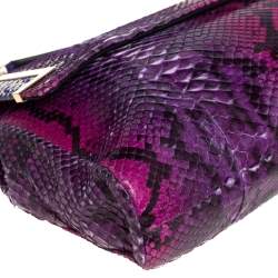 Pre Owned Jimmy Choo Multicolor Python Flap Chain Shoulder Bag