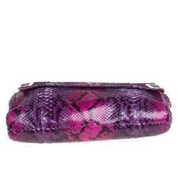 Pre Owned Jimmy Choo Multicolor Python Flap Chain Shoulder Bag