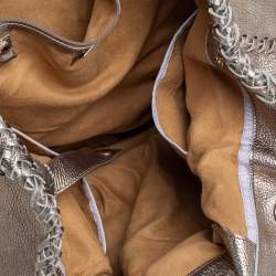 Pre Owned Jimmy Choo Metallic Leather and Snakeskin Trim Whipstitch Hobo