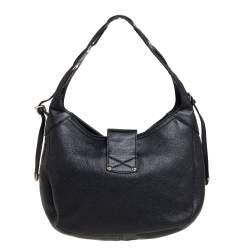 Pre Owned حقيبة يد هوبو جيمي تشو جلد أسود