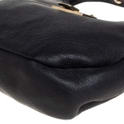 Pre Owned حقيبة يد هوبو جيمي تشو جلد أسود