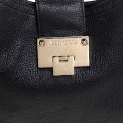 Pre Owned حقيبة يد هوبو جيمي تشو جلد أسود