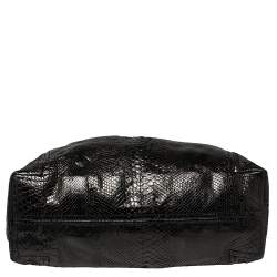 Jimmy Choo Black Python Large Saba Hobo