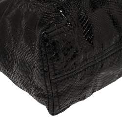 Jimmy Choo Black Python Large Saba Hobo