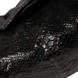 Jimmy Choo Black Python Large Saba Hobo