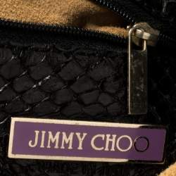 Jimmy Choo Black Python Large Saba Hobo