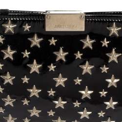Jimmy Choo Black Patent Leather Star Studded Clutch