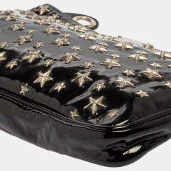 Jimmy Choo Black Patent Leather Star Studded Clutch