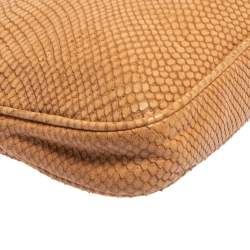 مملوكة مسبقًا حقيبة كلتش جيمي تشو زولو جلد وحواف جلد ثعبان بني