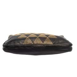 مملوكة مسبقًا Jimmy Choo Black Leather Studded Zulu Clutch