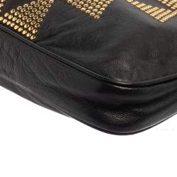 مملوكة مسبقًا Jimmy Choo Black Leather Studded Zulu Clutch