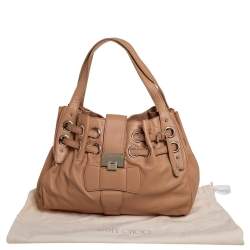Pre Owned Jimmy Choo Beige Leather Ramona Shoulder Bag