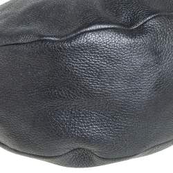 مملوكة مسبقًا Jimmy Choo Dark Grey Grained Leather and Snakeskin Trim Sky Bangle Hobo