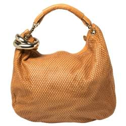 مملوكة مسبقًا حقيبة هوبو جيمى تشو سكاي جلد مثقب بني فاتح