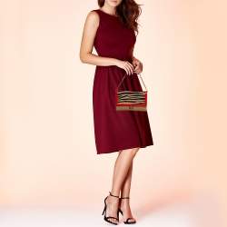 Jimmy Choo Zebra Print Calfhair, Patent and Leather Flap Chain Shoulder Bag