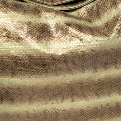 Pre Owned Jimmy Choo Metallic Brown/Green Python Large Sky Bangle Hobo