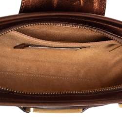 Pre Owned حقيبة كلتش جيمي تشو حالة معصم توليتا جلد برونزي ميتالك