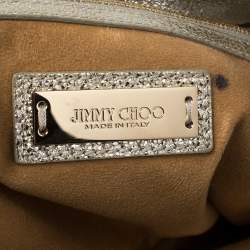 مملوكة مسبقًا حقيبة يد توتس جيمي تشو جلد مجعد ذهبي ميتاليك