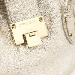 مملوكة مسبقًا حقيبة يد توتس جيمي تشو جلد مجعد ذهبي ميتاليك