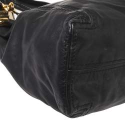 Pre Owned حقيبة هوبو جيمي تشو سابا جلد أسود متوسطة