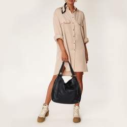 Pre Owned حقيبة هوبو جيمي تشو سابا جلد أسود متوسطة